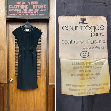 Vintage 1960’s Courreges Label Mod Space Age Dress, Vintage Mod Dress, 1960s Dress, Space Age, Vintage Designer Dress, French Designer 