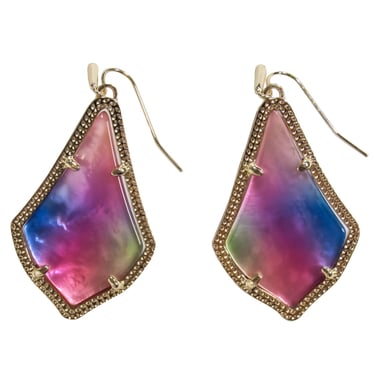 Kendra Scott - Gold &amp; Multicolor Iridescent Dangle Earrings