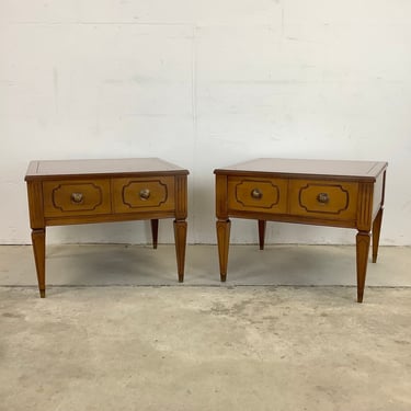 Pair Vintage Single Drawer End Tables by Mersman 