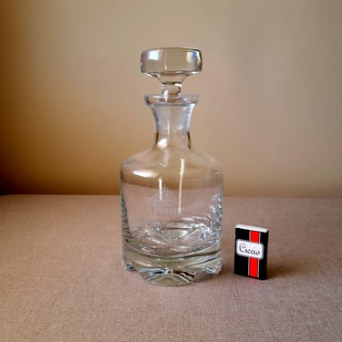 Engraved glass decanter Contemporary barware Gift for him 