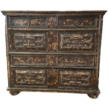 English Faux Painted Tortoise Commode