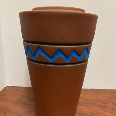 Vintage Terra Cotta Red Clay Vase: Made in Portugal 