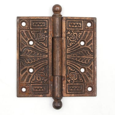 Antique Aesthetic 4.5 x 4.5 in. Brass Plated Cast Iron Door Hinge