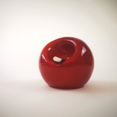 Vintage Space Age Ashtray, Mid Century Modern, Vintage Home, Yugoslavia 70s, Design by Drobnjak, Atomic, Hand Blown Red Glass Bowl, Vintage 