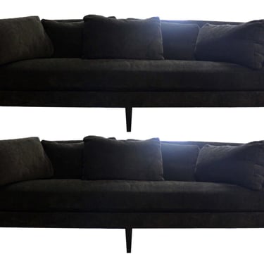 Contemporary Modern Pair of Thayer Coggin Semi Circle Curved Sofas Banquettes 