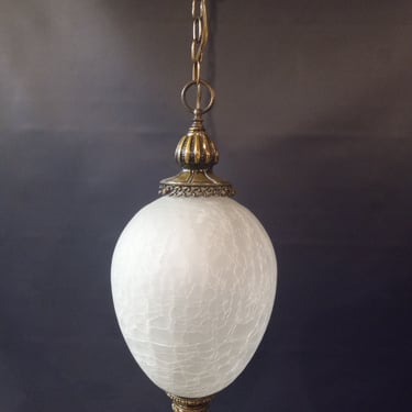 Vintage Crackle Glass Pendant Light, 9.5 x 22