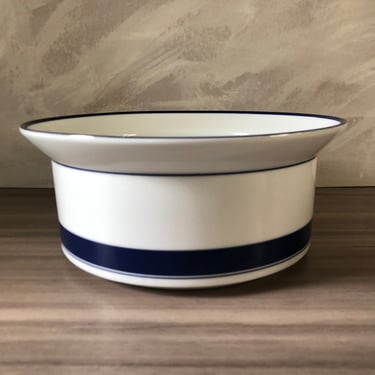 Vintage 80s Dansk Concerto Allegro Rimmed Serving Bowl Thick & Thin Blue Lines Niels Refsgaard Japan Like New Perfect Condition 