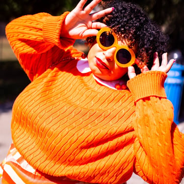 Bold Orange Knit Sweater