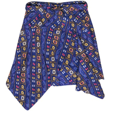 Isabel Marant - Purple & Multi Colored Printed Silk Wrap Skirt  w/ Tie Sz 6