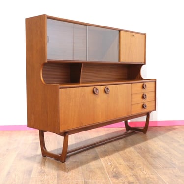 Mid Century Modern Vintage Teak Tall Credenza by Portwood Danish G Plan Style 