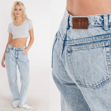 Acid Wash Jeans 80s 90s Calvin Klein Mom Jeans Denim High Waist Jeans 1980s Tapered Denim Pants Vintage Slim Leg Small 