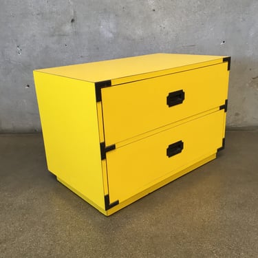 Vintage Campaign Yellow Dresser