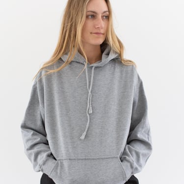 Vintage Heather Gray Hoodie Sweatshirt | 90s 00s GAP Grey Hood Pullover | Cotton Blend | M L | 