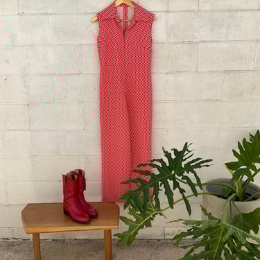 Red Polka dot Handmade Jumpsuit
