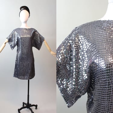 1970s 1973 STEPHEN BURROWS silk sequin kimono dress small medium | new spring 