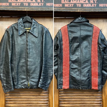 Vintage 1960’s “Bates” Label Two-Tone Detail Leather Jacket, 60’s Cafe Racer, 60’s Jacket, 60’s Motorcycle Jacket, Vintage Clothing 
