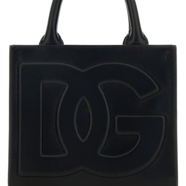 Dolce &amp; Gabbana Woman Black Leather Mini Dg Daily Shopping Bag