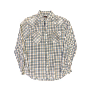 (L) 1990'S Sky Blue Double RL Flannel 041322 JF