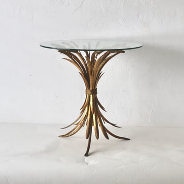 Italian Gilded Sheaf of Wheat Side Table 