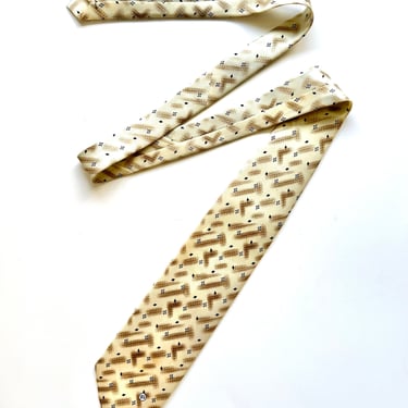 Vintage Versace Silk Tie 90s White 1990s Necktie 