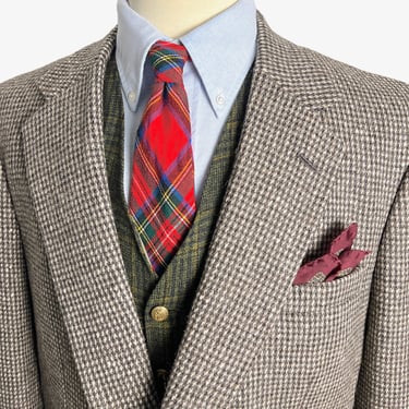 Vintage Custom Tailored HARRIS TWEED Wool Blazer ~ 44 Regular ~ Donegal ~ jacket / sport coat ~ Preppy / Ivy Style / Trad ~ Bespoke 