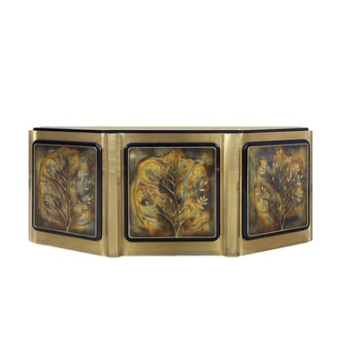 Vintage Brass "Tree of Life" Credenza by Bernhard Rohne for Mastercraft