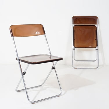 Amber Lucite Folding Chair 