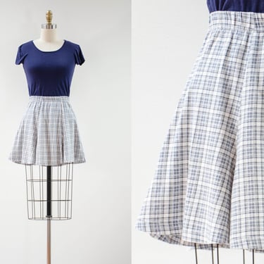plaid flannel skirt | 90s y2k vintage schoolgirl preppy style white soft cotton short mini skirt 