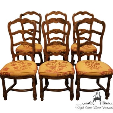 Set of 6 VINTAGE ANTIQUE Country French Style Ladderback Dining Side Chairs 