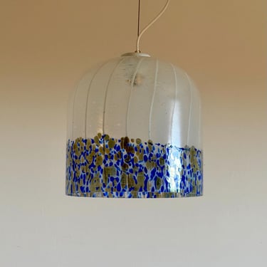 70s Modern Blue glass Lump Vintage Mid Century Modern Blue Glass