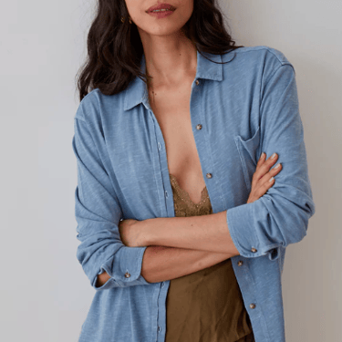 Washed Avery Shirt in Infinity Blue