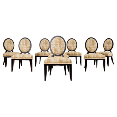 Set of Eight Barbara Barry Oval X-Back Dining Chairs