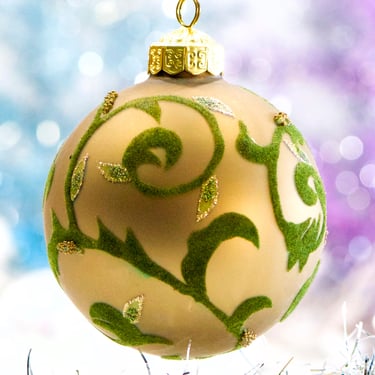 VINTAGE: 3.25" Hand Decorated Specialty Glass Ornament - Holiday - Christmas - SKU 