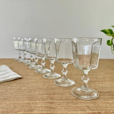 Vintage Wine Glasses - Courtney Clear Goblets by Anchor Hocking - Set of 8 