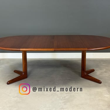 Refinished Danish Modern Oval 86” Teak Dining Table 