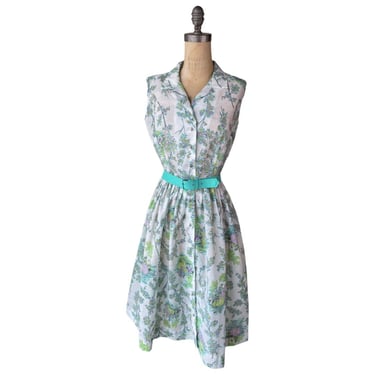 1950s novelty print Deadstock dress 
