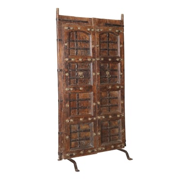 Antique set of  Doors on Iron Stand, Room Divider, Partition, Screen, from Terra Nova Designs Los Angeles 