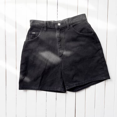 high waisted jean shorts | 80s 90s vintage Lee black denim shorts 