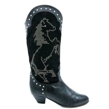 Studded Leather Western Boots