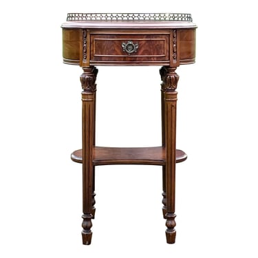 Vintage 1940’s Mahogany Regency Accent Table With Drawer 