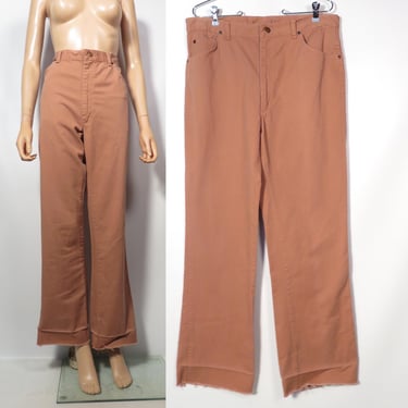 Vintage 70s/80s Jantzen Taupe Wide Leg Jeans Made In USA Size 34 x 31 