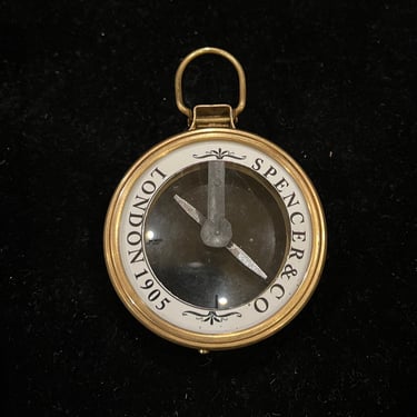 Antique English Brass &amp; Glass Elegant Compass by Spencer &amp; Co London