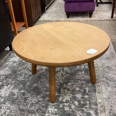 Modern Round Blonde Solid Oak Coffee Table
