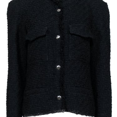 IRO -  Black Tweed Snap Button Jacket Sz 6