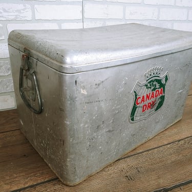 Vintage Silver Canada Dry Ice Chest Cooler Thermos 