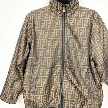 Vintage FENDI FF Zucca Print Reversible Faux Fur | Moonstone