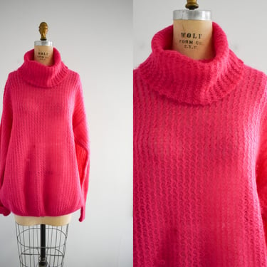 1980s Hot Pink Fuzzy Sweater 