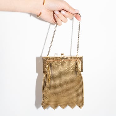 Vintage Gold Mesh Purse with Fringe