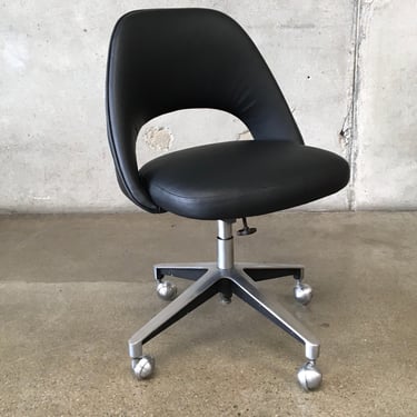 Mid Century Euro Saarinen For Knoll Desk Chair In Leather