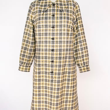 1960s Pendleton Wool Shirt Dress Plaid M 